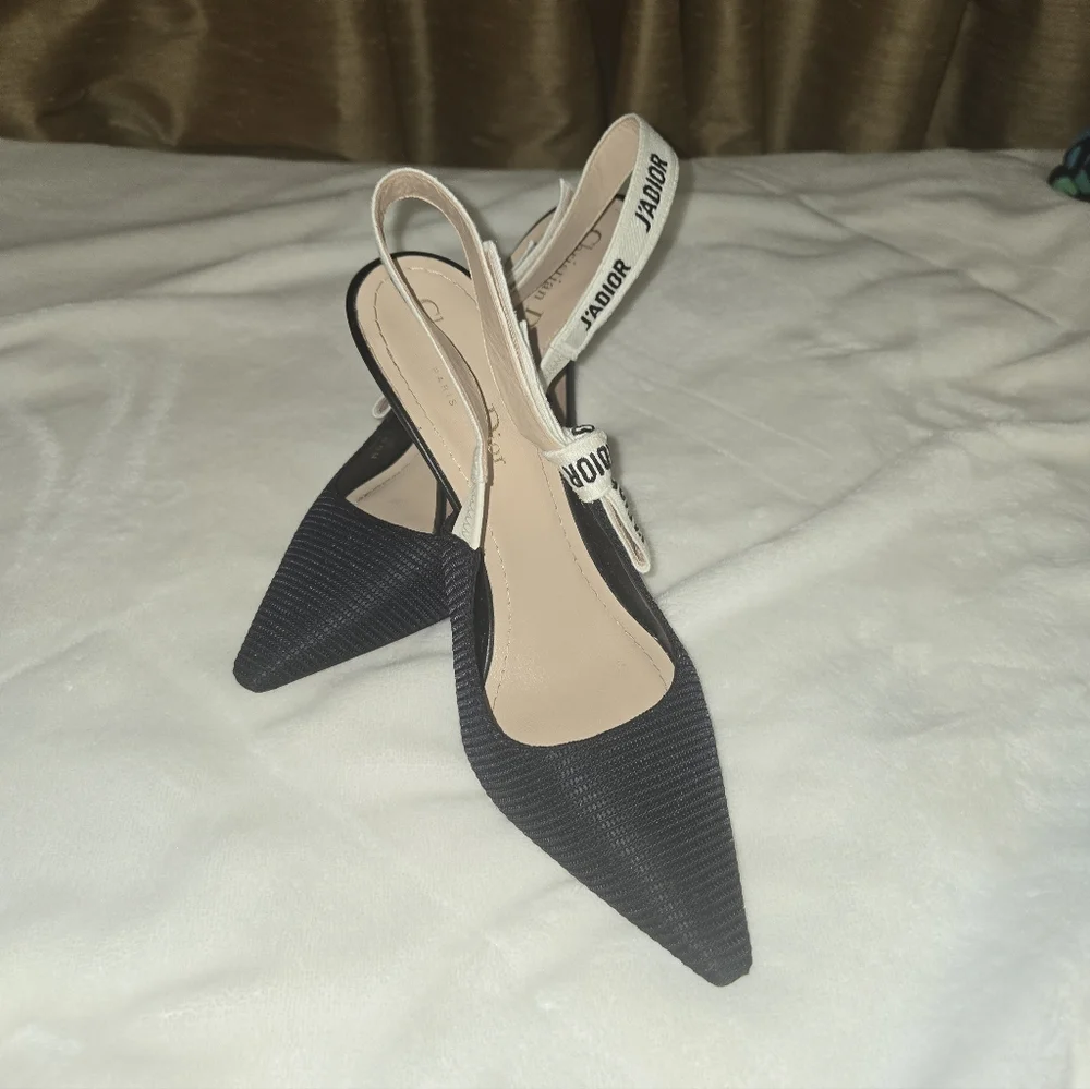 J'Adior Slingback PumpBlack Technical Fabric 37/ US 6.5 - Picture 6 of 17